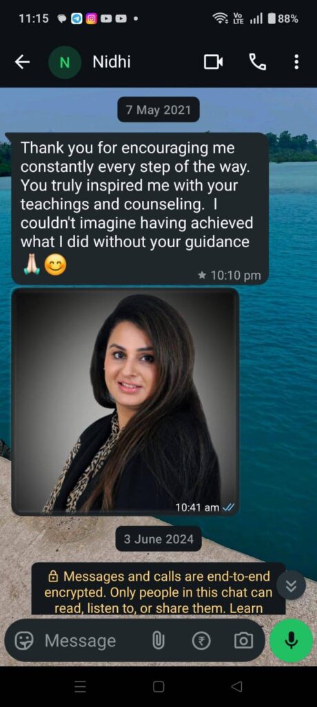 Nidhi Testimonial